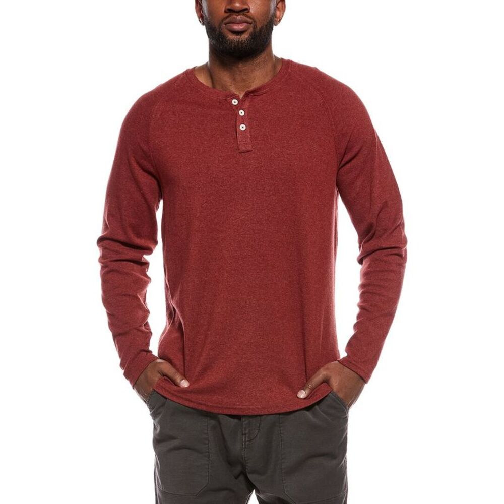 The Normal Brand Mens  Puremeso Everyday Henley T-Shirt, Red